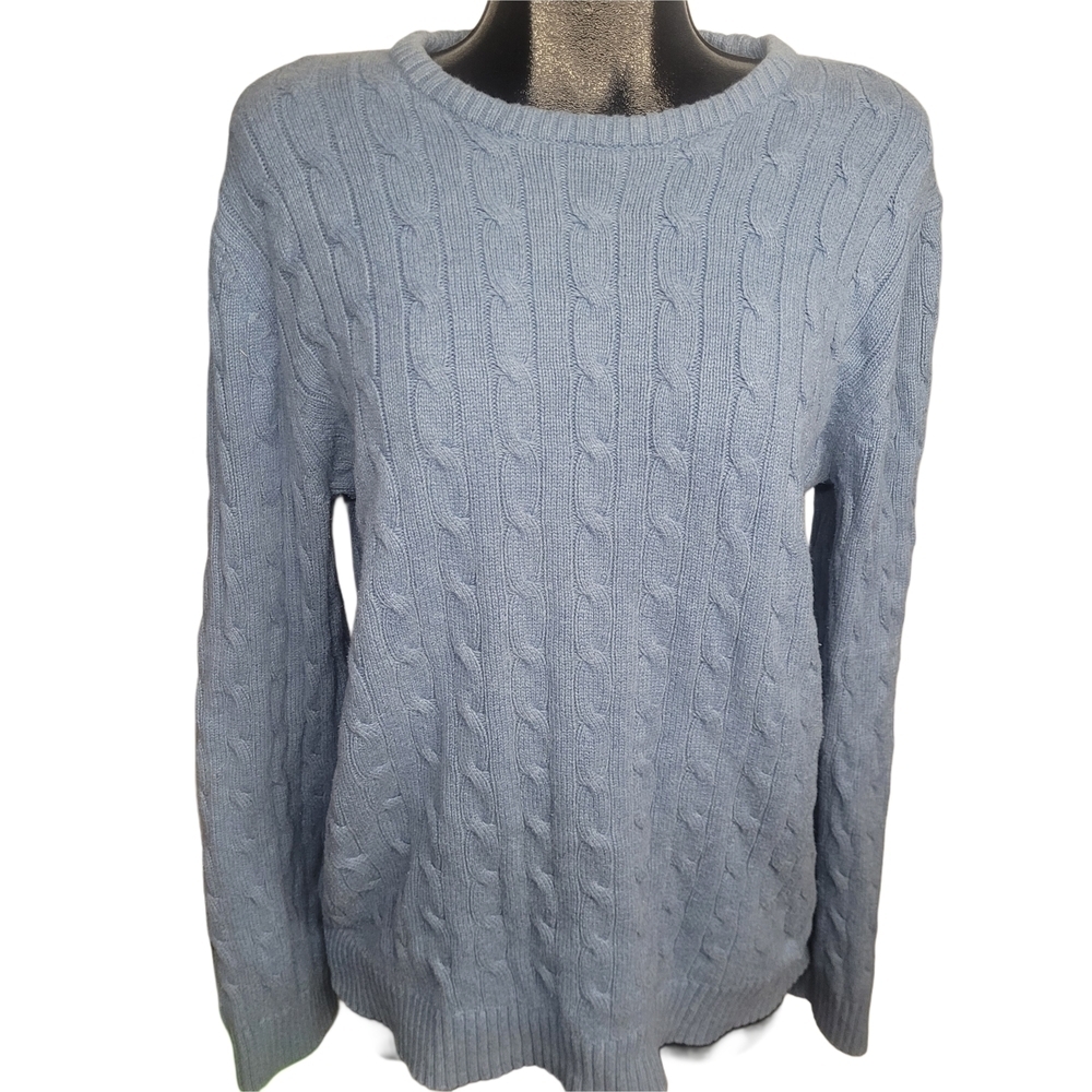 Denver Hayes Women's Light Blue Cable Knit Sweater L
